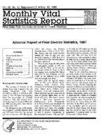 Advance Report of Final Divorce Statistics 1987