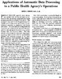 Applications of automatic data processing to a public health agencys operations