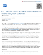 CDC Reports Fourth Human Case of H5 Bird Flu Tied to Dairy Cow Outbreak