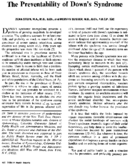 The preventability of Downs syndrome