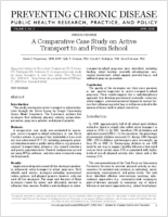A Comparative Case Study on Active Transport to and From School