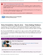 Teen newsletter March 2021  Teen dating violence