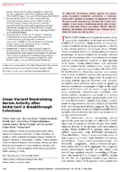 CrossVariant Neutralizing Serum Activity after SARSCoV2 Breakthrough Infections