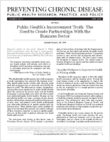 Public Healths Inconvenient Truth The Need to Create Partnerships With the Business Sector