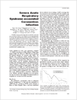 Severe Acute Respiratory Syndromeassociated Coronavirus Infection