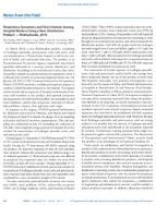 Notes from the Field Respiratory Symptoms and Skin Irritation Among Hospital Workers Using a New Disinfection Product  Pennsylvania 2015
