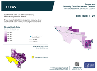 TX Congressional District 23 Stroke and Federally Qualified Health Centers Map 118th Congress