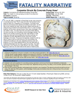 Fatality Narrative Carpenter Struck by Concrete Pump Hose