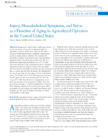 Injury Musculoskeletal Symptoms and Stress as a Function of Aging in Agricultural Operators in the Central United States