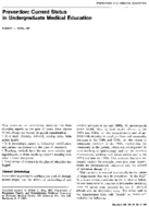 Prevention current status in undergraduate medical education