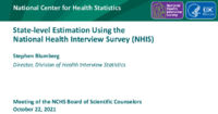 Statelevel estimation using the National Health Interview Survey NHIS