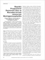 Rapidly Progressive Dementia Due to Mycobacterium neoaurum Meningoencephalitis