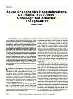 Acute Encephalitis Hospitalizations California 19901999 Unrecognized Arboviral Encephalitis