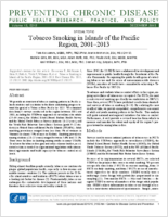 Tobacco Smoking in Islands of the Pacific Region 20012013