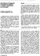 Surveillance of Traumatic Occupational Facilities in Alaska  Implications for Prevention