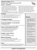 2001 Swaziland Ages 1315 Global Youth Tobacco Survey GYTS Fact Sheet