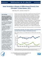 State Variability in Supply of Officebased Primary Care Providers United States 2012