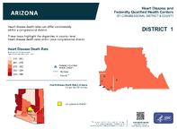 AZ Congressional District 01 Heart Disease and Federally Qualified Health Centers Map 118th Congress