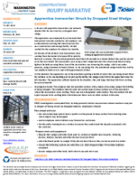 Construction Injury Narrative Apprentice Ironworker Struck by Dropped Steel Wedge 2022