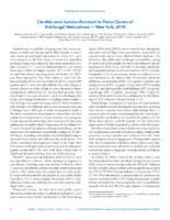 Candida auris Isolates Resistant to Three Classes of Antifungal Medications  New York 2019