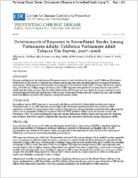 Determinants of Exposure to Secondhand Smoke Among Vietnamese Adults California Vietnamese Adult Tobacco Use Survey 20072008