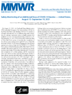 Safety Monitoring of an Additional Dose of COVID19 Vaccine  US August 12September 19 2021