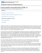 Excess Deaths Associated with COVID19 Provisional Death Counts for Coronavirus Disease COVID19 20210121