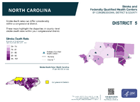 NC Congressional District 05 Stroke and Federally Qualified Health Centers Map 118th Congress