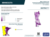 MN Congressional District 07 Stroke and Federally Qualified Health Centers Map 119th Congress