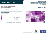 SD Congressional District 01 Stroke and Federally Qualified Health Centers Map 119th Congress