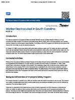 Worker Electrocuted in South Carolina FACE 8718