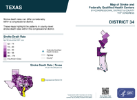 TX Congressional District 34 Stroke and Federally Qualified Health Centers Map 119th Congress