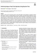 Predicting Fatigue of Haul Truck Operators Using Reaction Time
