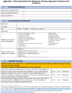 Interim operational considerations for public health management of healthcare workers exposed to or with suspected or confirmed COVID19  nonUS healthcare settings Appendix 1 Risk assessment for healthcare workers exposed to persons with COVID19