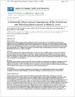 A Statewide Observational Assessment of the Pedestrian and Bicycling Environment in Hawaii 2010