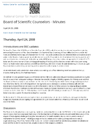 Board of Scientific Counselors  Minutes April 2425 2008 Hyattsville MD