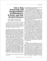 Cat or Dog Ownership and Seroprevalence of Ehrlichiosis Q Fever and CatScratch Disease