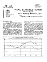 Advance Report Final Natality Statistics 1977