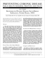 Revisions to Chronic Disease Surveillance Indicators United States 2004
