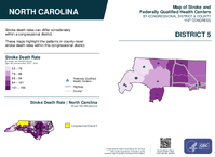 NC Congressional District 05 Stroke and Federally Qualified Health Centers Map 119th Congress