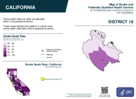 CA Congressional District 18 Stroke and Federally Qualified Health Centers Map 119th Congress