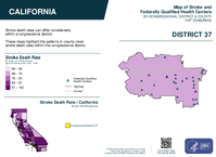 CA Congressional District 37 Stroke and Federally Qualified Health Centers Map 119th Congress