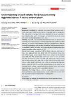Underreporting of WorkRelated Low Back Pain Among Registered Nurses A Mixed Method Study