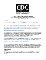 ICD10CM official coding guidelines  supplement Coding encounters related to COVID19 Coronavirus outbreak effective February 20 2020