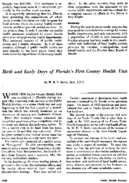 Birth And Early Days Of Floridas First County Health Unit