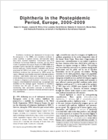 Diphtheria in the Postepidemic Period Europe 20002009