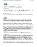 The Food Environment and Student Weight Status Los Angeles County 20082009