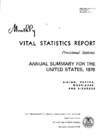 Provisional Statistics Annual Summary for the United States 1976 Births Deaths Marriages and Divorces