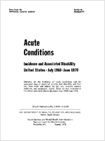 Acute conditions incidence and associated disability United States July 1969June 1970