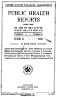Public Health Reports  v 53 no 24  table of contents